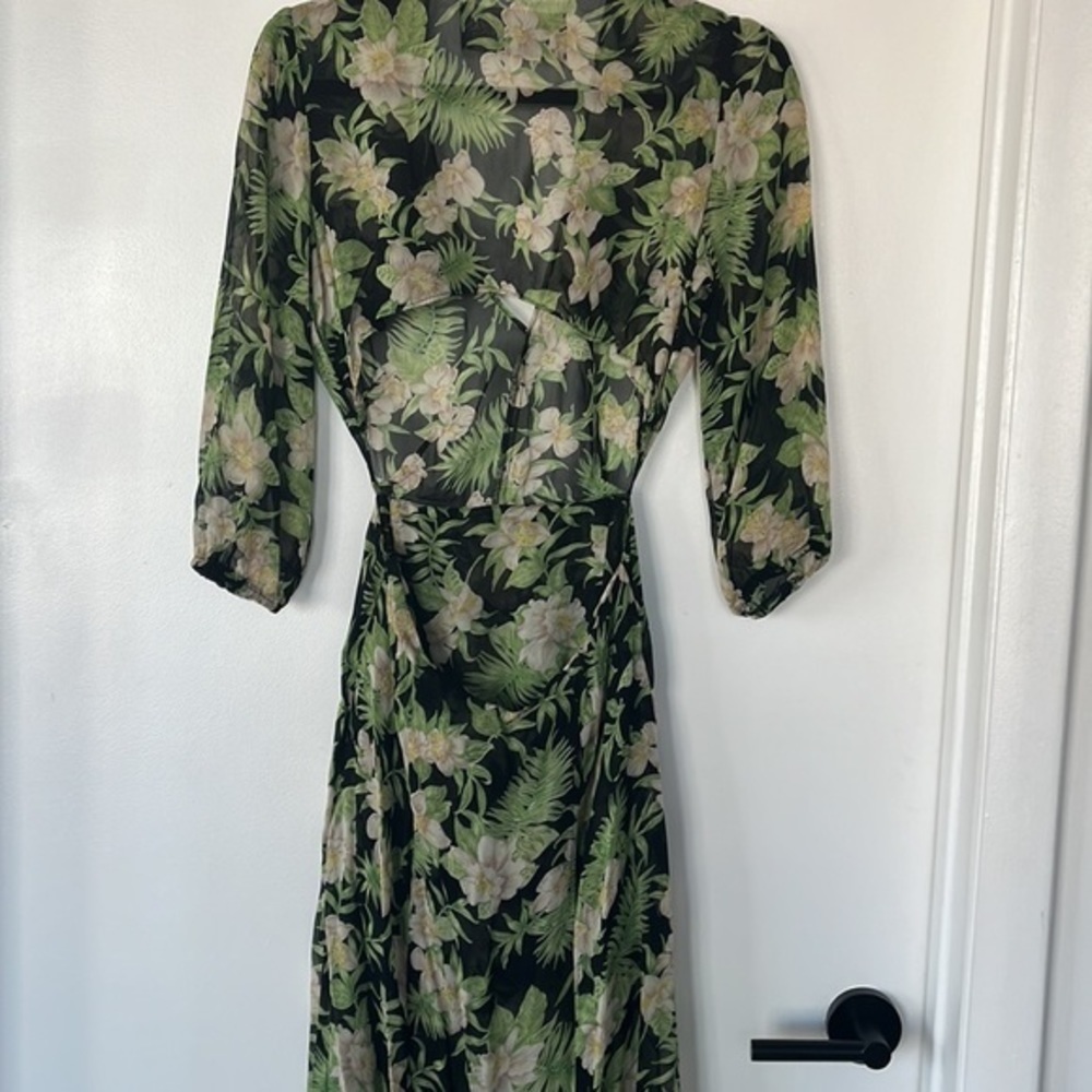 Reformation floral long dress sheer maxi botanica S cutout long sleeve - Picture 6 of 12